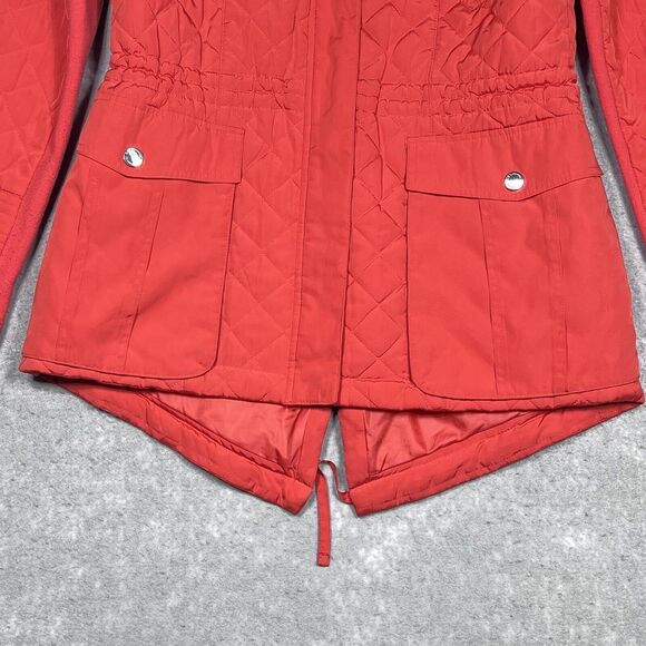 BCBGeneration Quilted Jacket Women’s Medium Orange Sportswear Full Zip Mock Neck - Picture 4 of 12